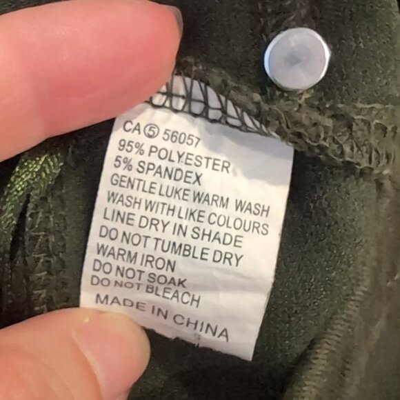 3/$20 NEW Ava Skinny Jeggings Army Olive Piped Trim High Rise Ankle Ripped Jeans - Picture 11 of 11